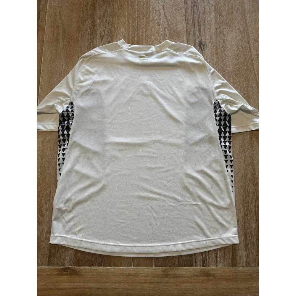 Vintage Nike Tiempo Football Shirt White Black Geometric Y2K Size XXL